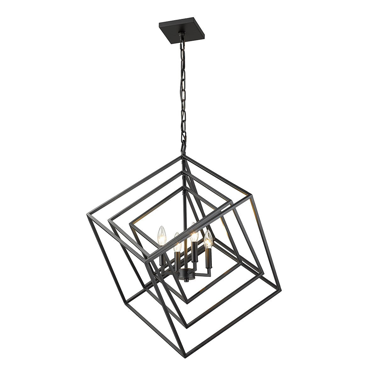 Chandelier Euclid - Noir mat 29 1/2" by Z - Lite | Luminaires & cie