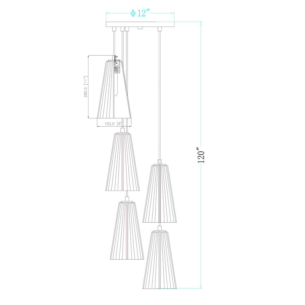 Chandelier Farrell - Nickel brossé 12" 11" by Z - Lite | Luminaires & cie