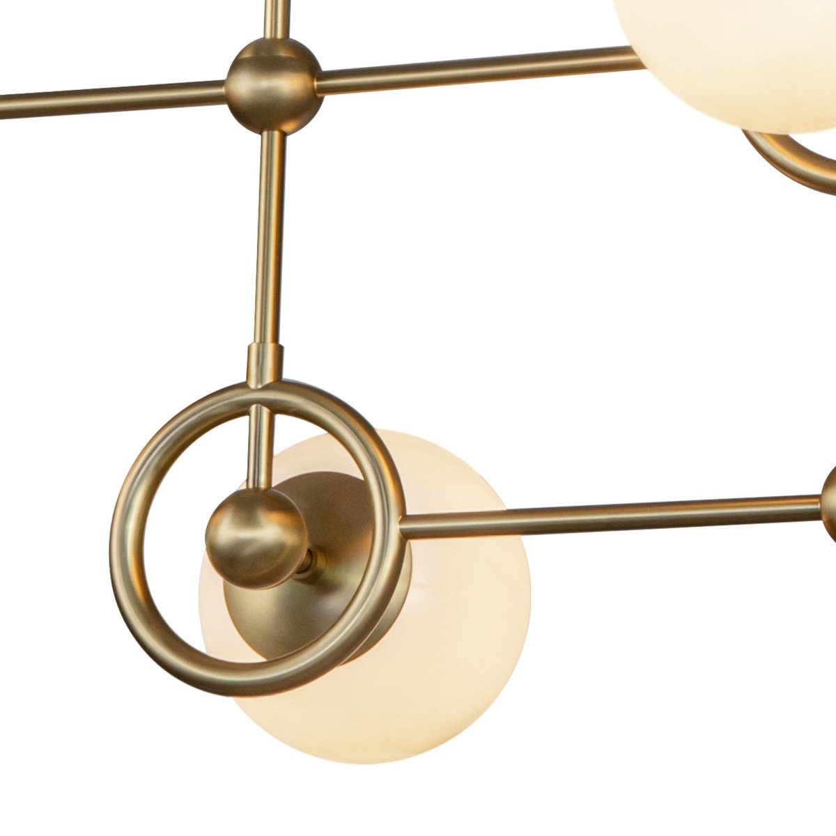 Chandelier Fiore - Verre d'opale en or / brillant brossé by Alora Lighting | Luminaires & cie