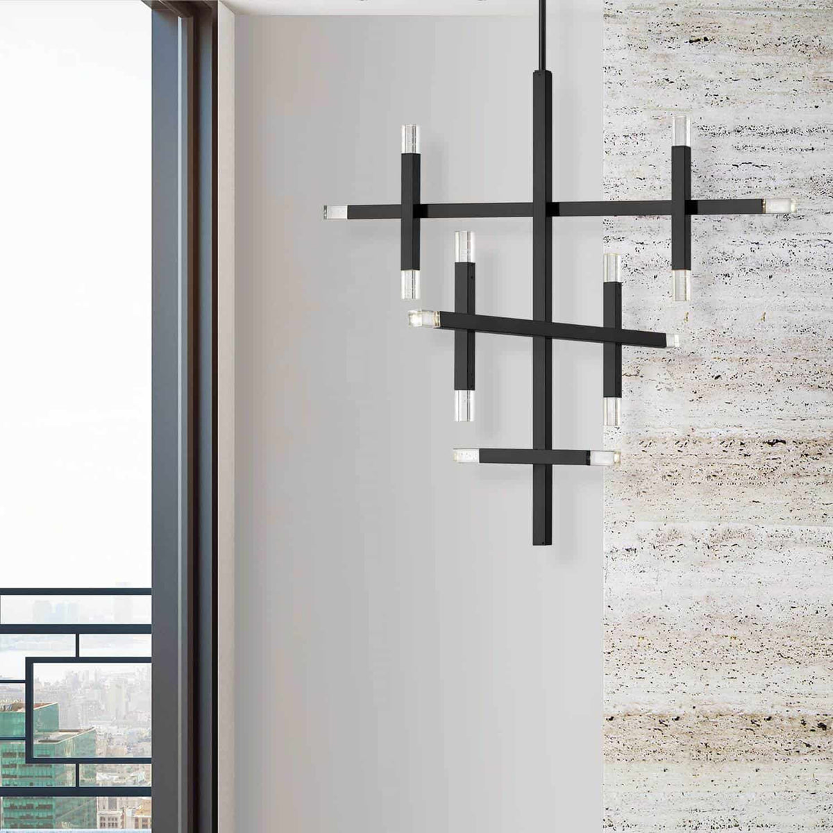 Lustre Francesca Noir / Noir mat – vue 2