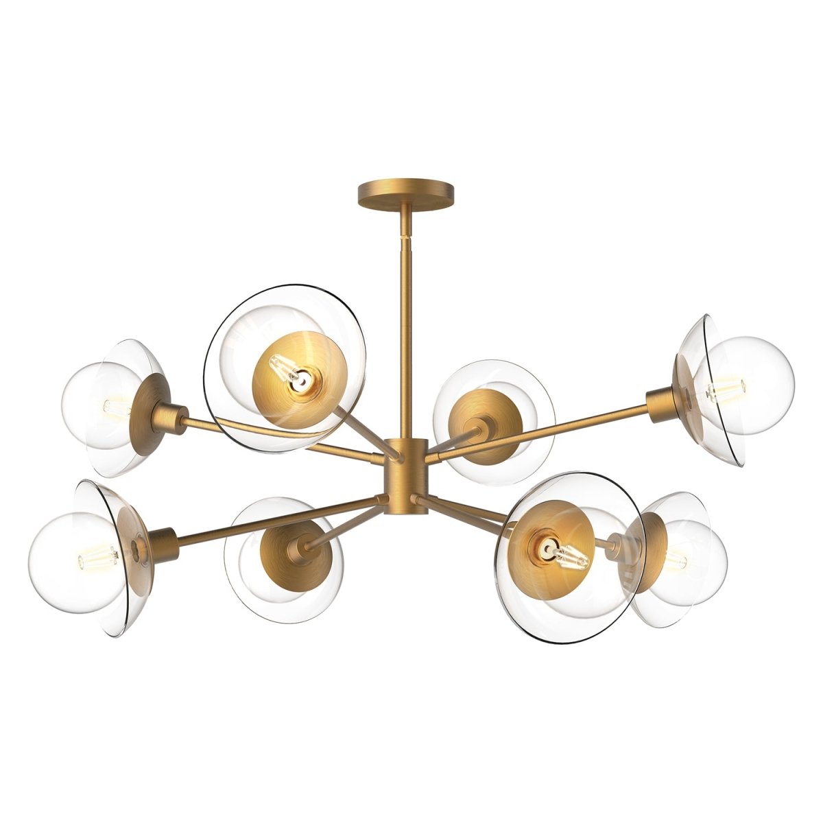 Chandelier Francesca - Verre d'or / transparent âgé by Alora Lighting | Luminaires & cie