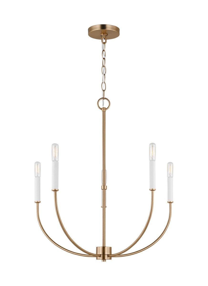 Chandelier Greenwich - Laiton satiné 24 1/8" Ampoules DEL incluses by Visual Comfort Studio | Luminaires & cie