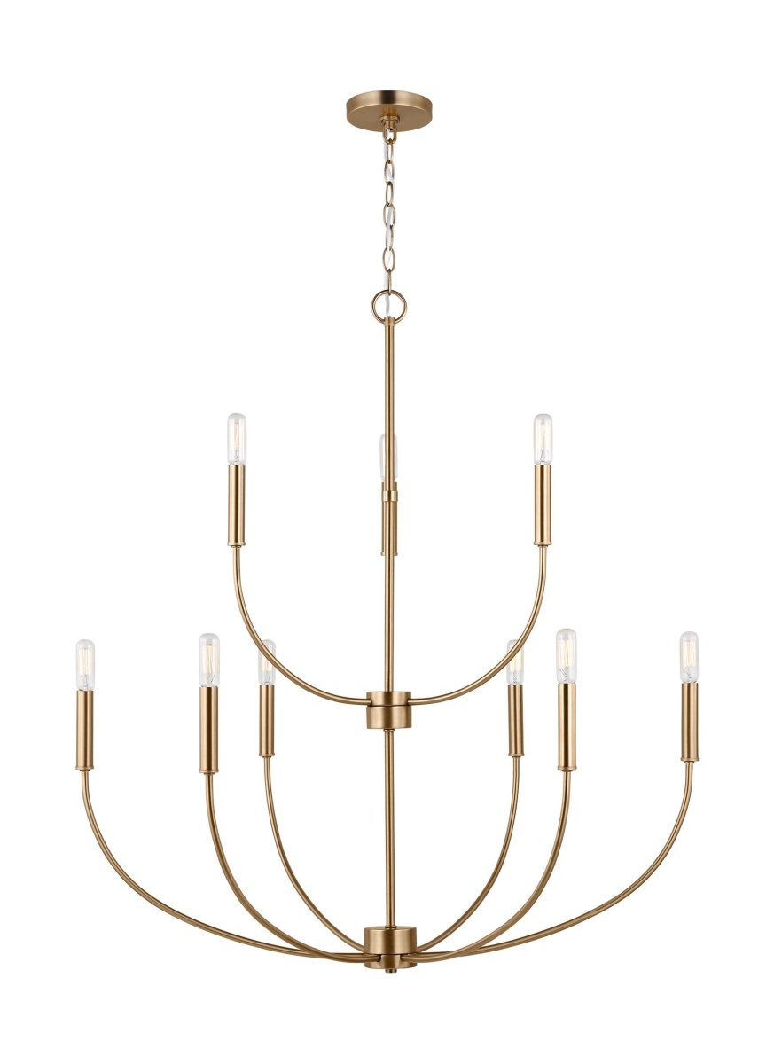 Chandelier Greenwich - Laiton satiné 32" Ampoules non - incluses by Visual Comfort Studio | Luminaires & cie
