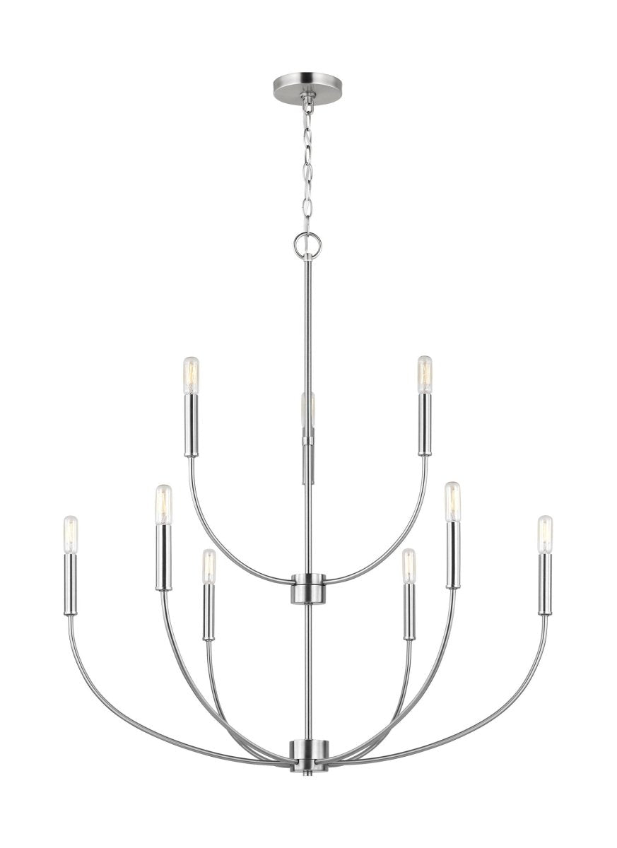 Chandelier Greenwich - Nickel brossé 32" Ampoules non - incluses by Visual Comfort Studio | Luminaires & cie