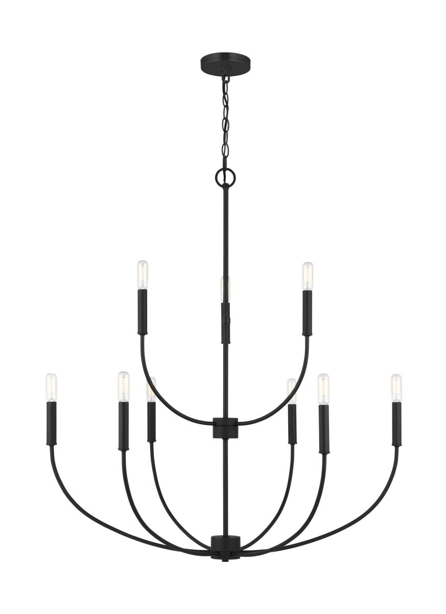 Chandelier Greenwich - Noir de minuit 32" Ampoules DEL incluses by Visual Comfort Studio | Luminaires & cie