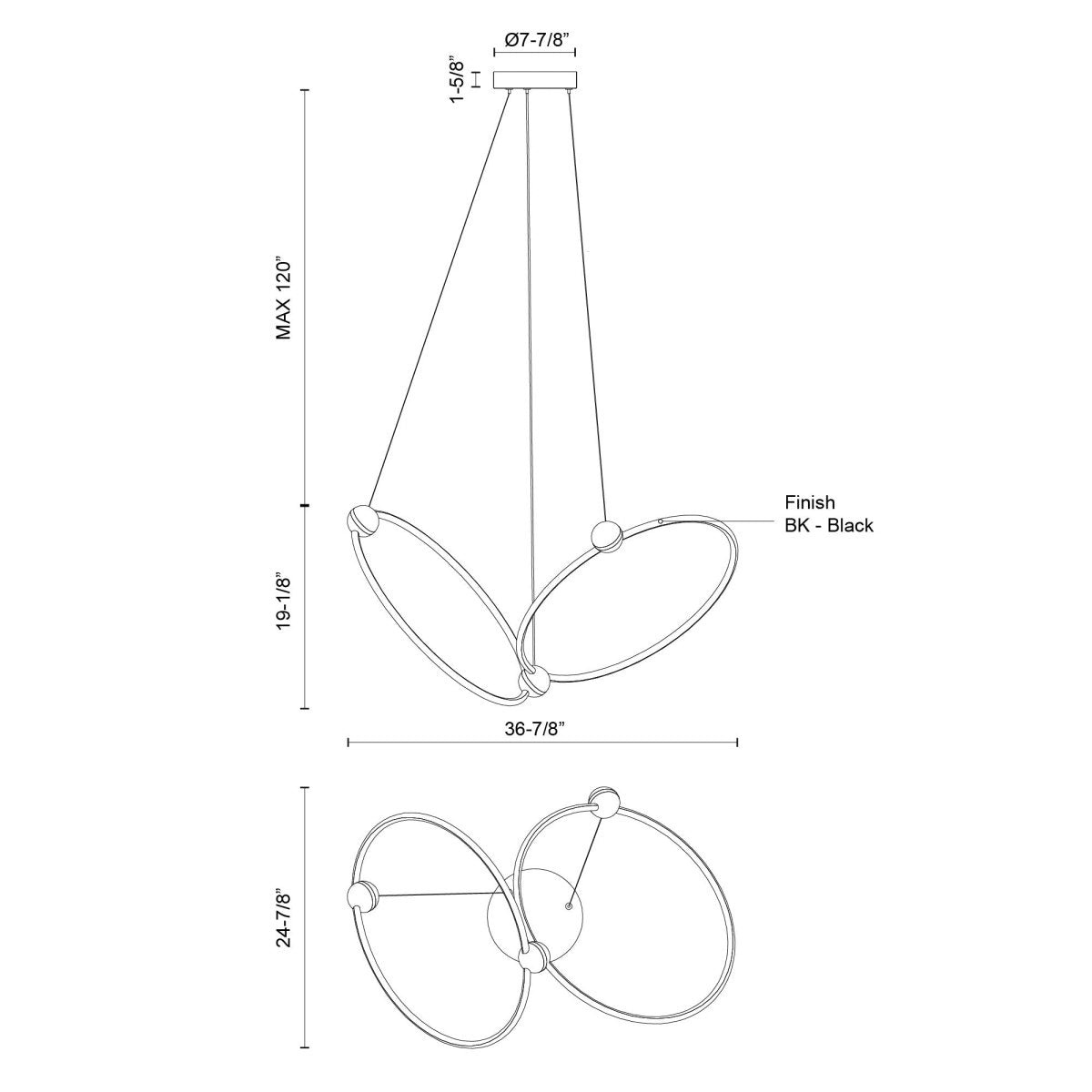 Chandelier Isho - 24 7/8" by Kuzco Lighting | Luminaires & cie