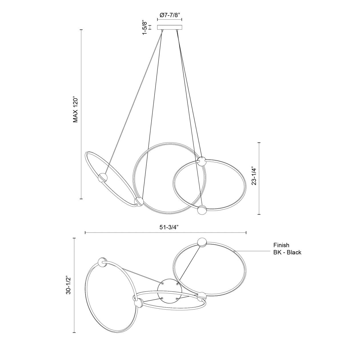Chandelier Isho - 30 1/2" by Kuzco Lighting | Luminaires & cie