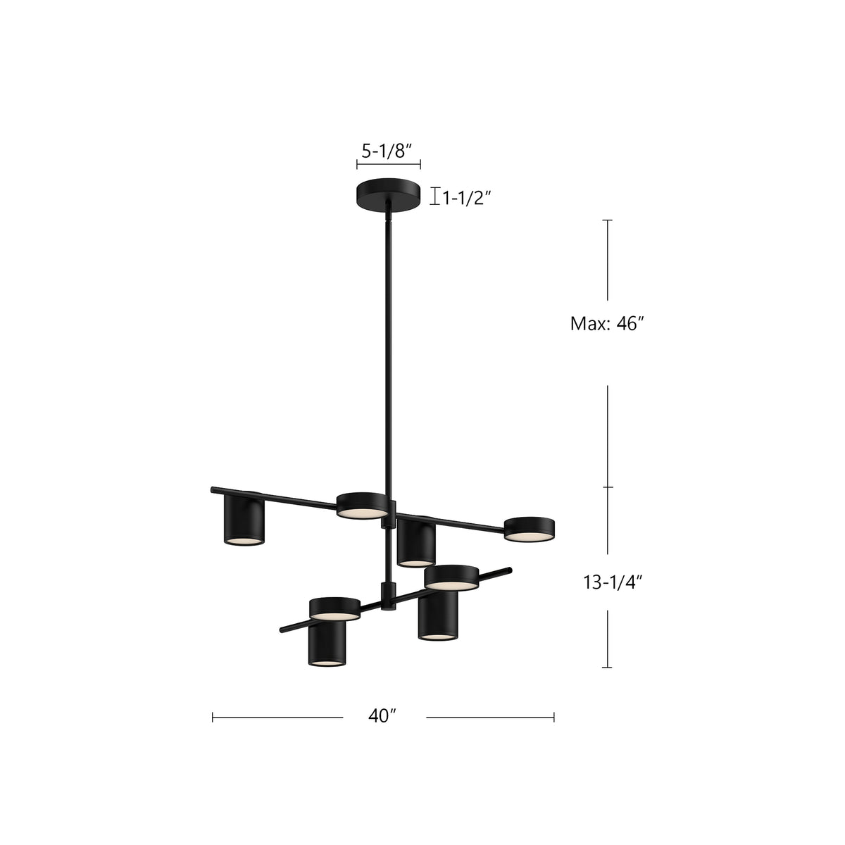 Lustre Jayden Noir – vue 4