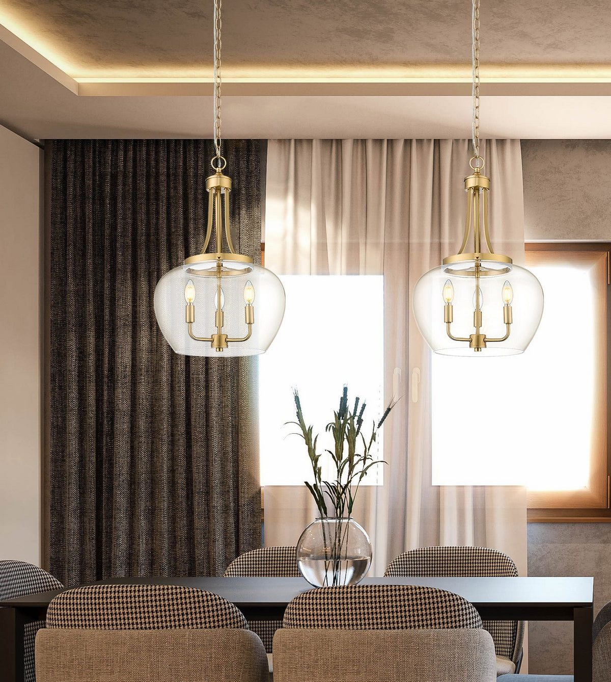 Lustre Joliet Laiton bruni, 15 3/4" – vue 6