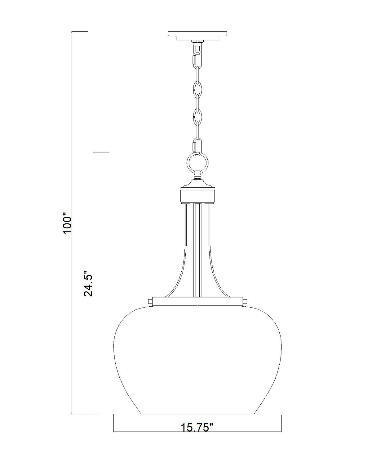 Lustre Joliet Laiton bruni, 15 3/4" – vue 8