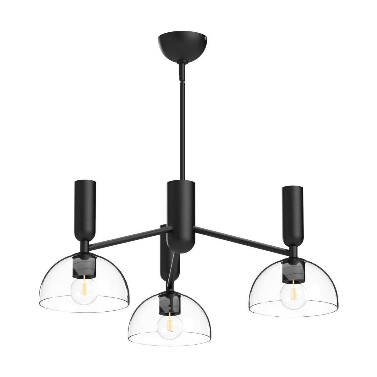 Chandelier Jude - Verre transparent / noir mat by Alora Lighting | Luminaires & cie