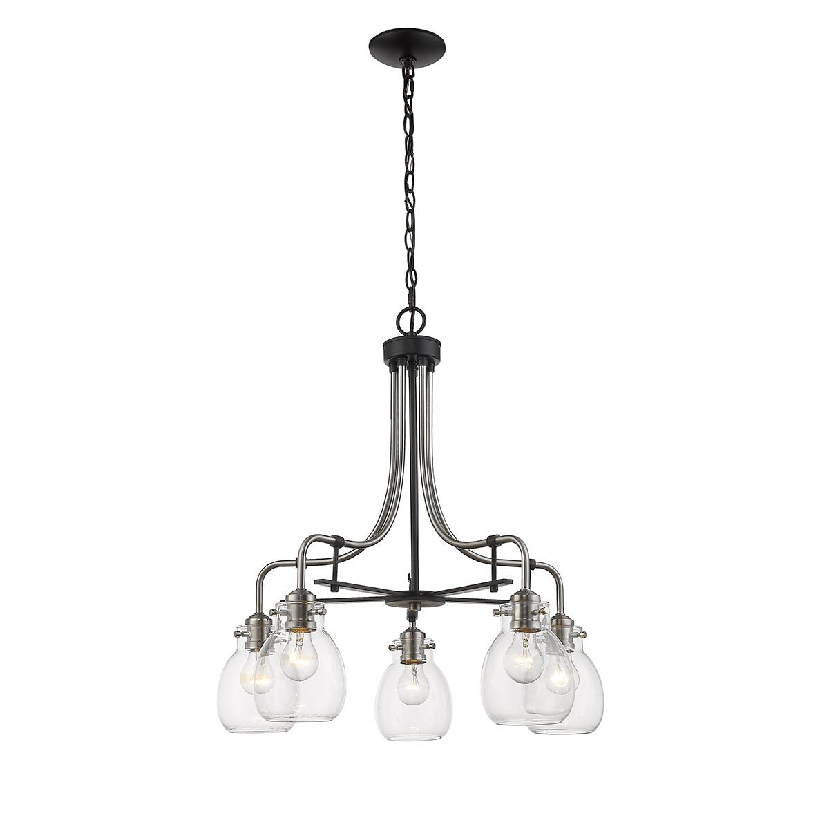 Chandelier Kraken - Noir mat + Nickel brossé by Z - Lite | Luminaires & cie
