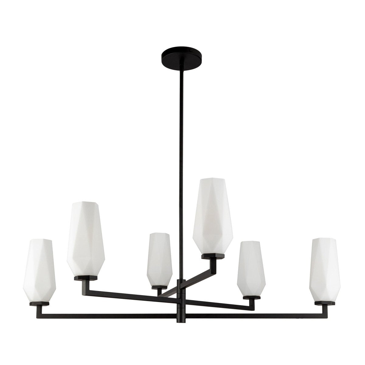 Chandelier Krysta - Verre noir / opale mat by Alora Lighting | Luminaires & cie