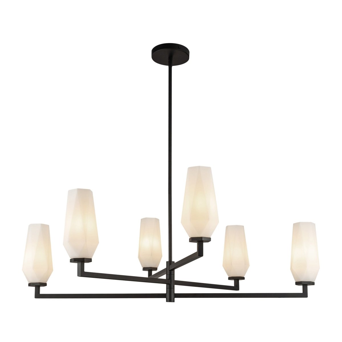 Chandelier Krysta - Verre noir / opale mat by Alora Lighting | Luminaires & cie
