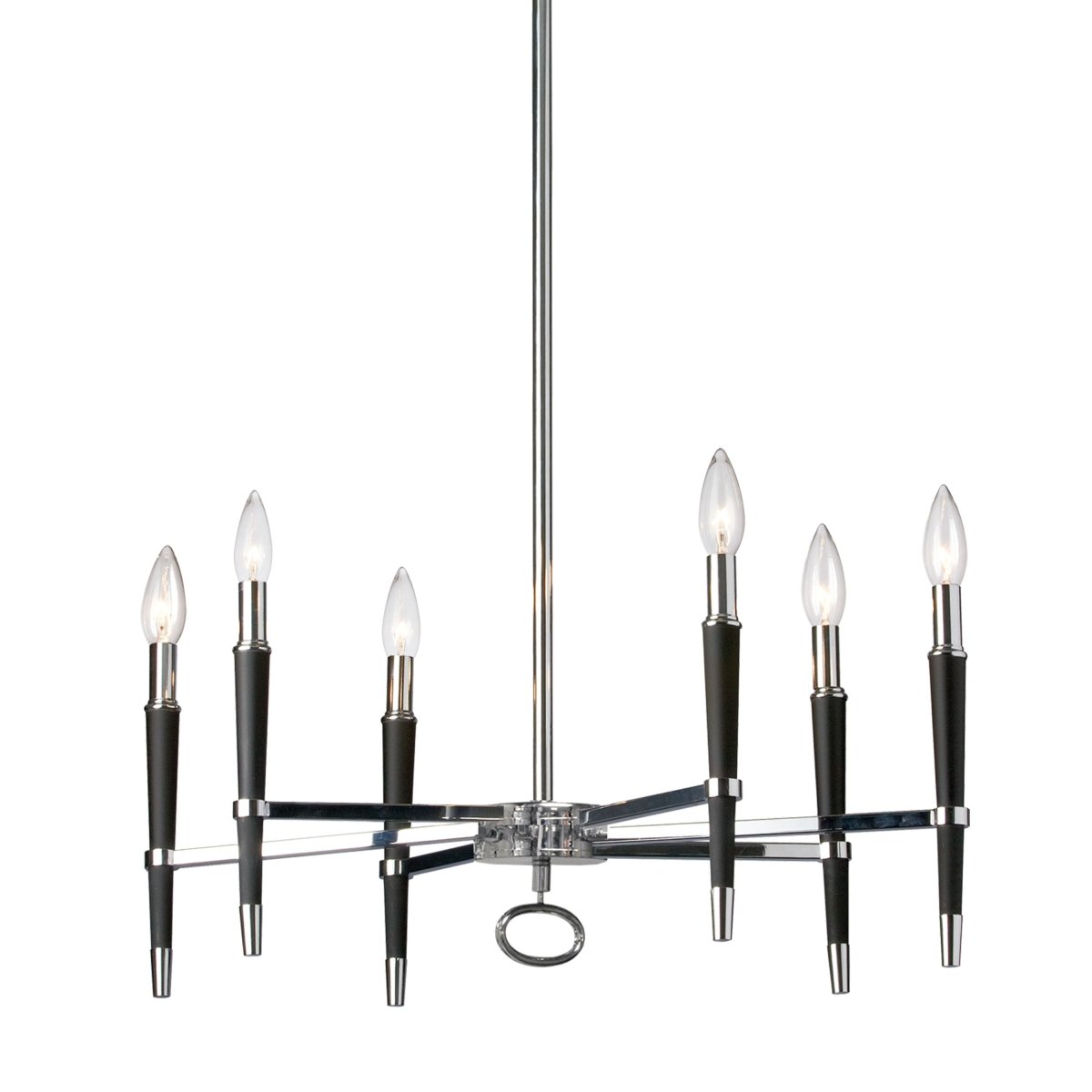 Chandelier Langford - Chrome poli Sans abat - jour by Dainolite | Luminaires & cie