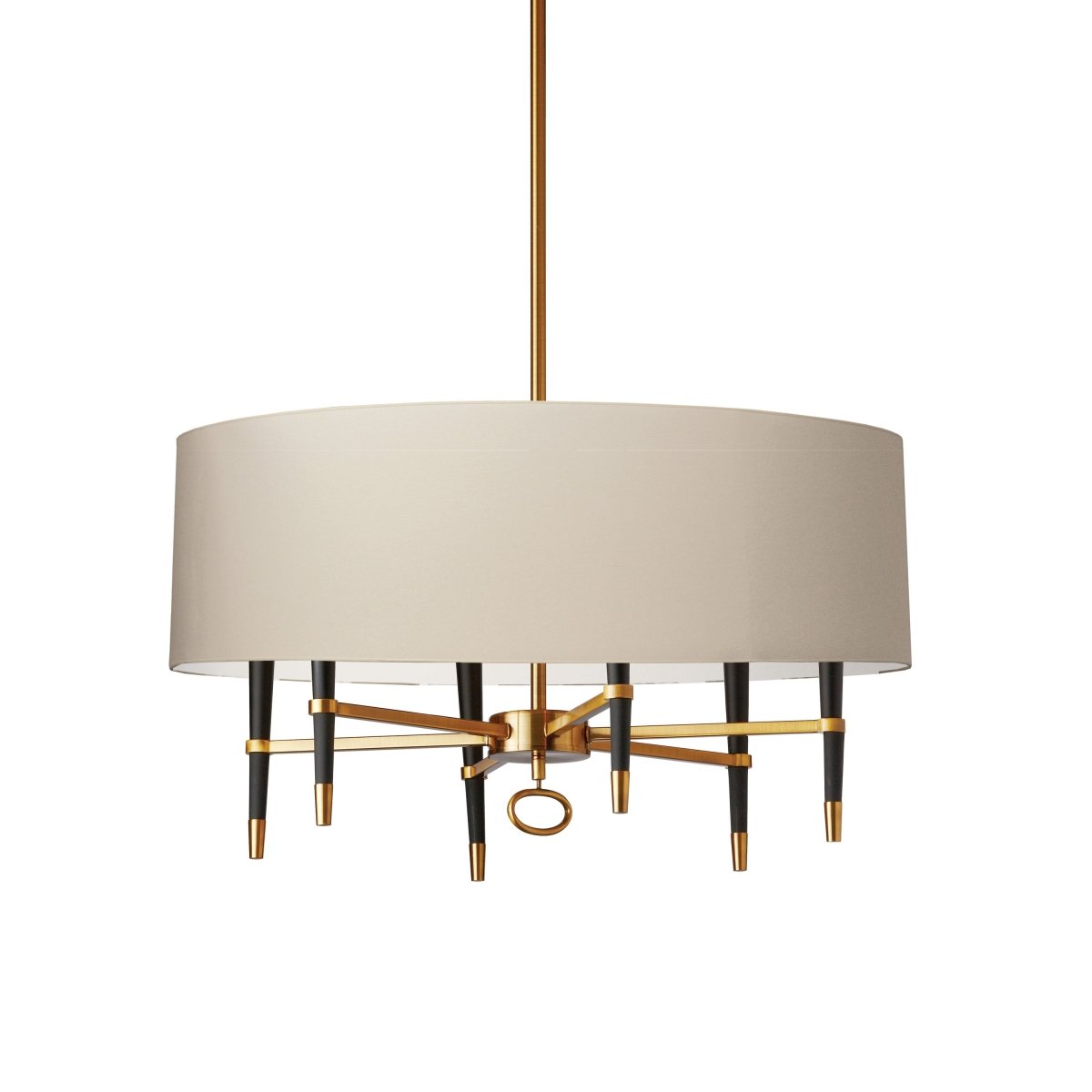 Chandelier Langford - Laiton vintage Crème by Dainolite | Luminaires & cie