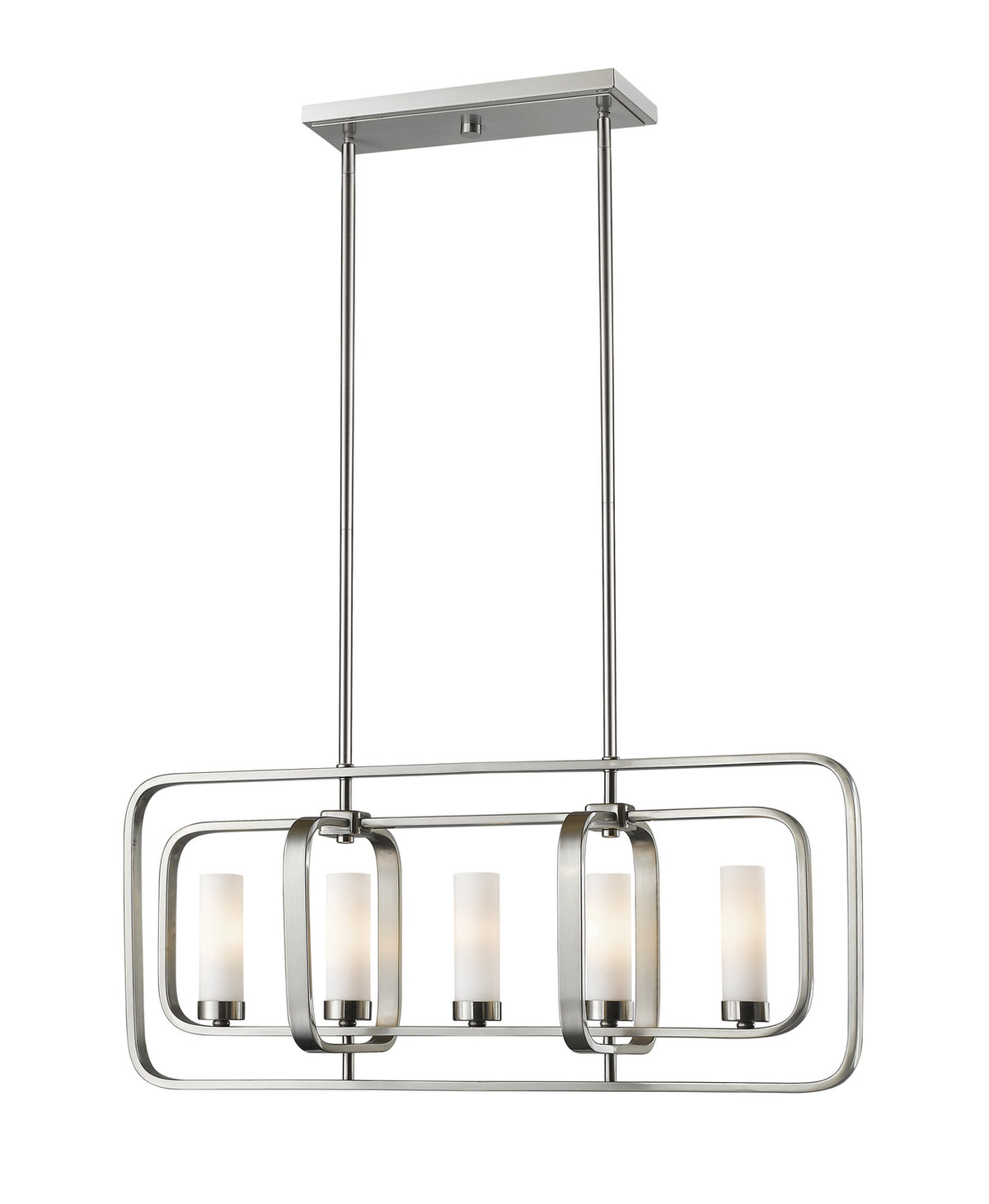 Suspension linéaire Aideen Nickel brossé, nombre ampoules 5 – Z-Lite