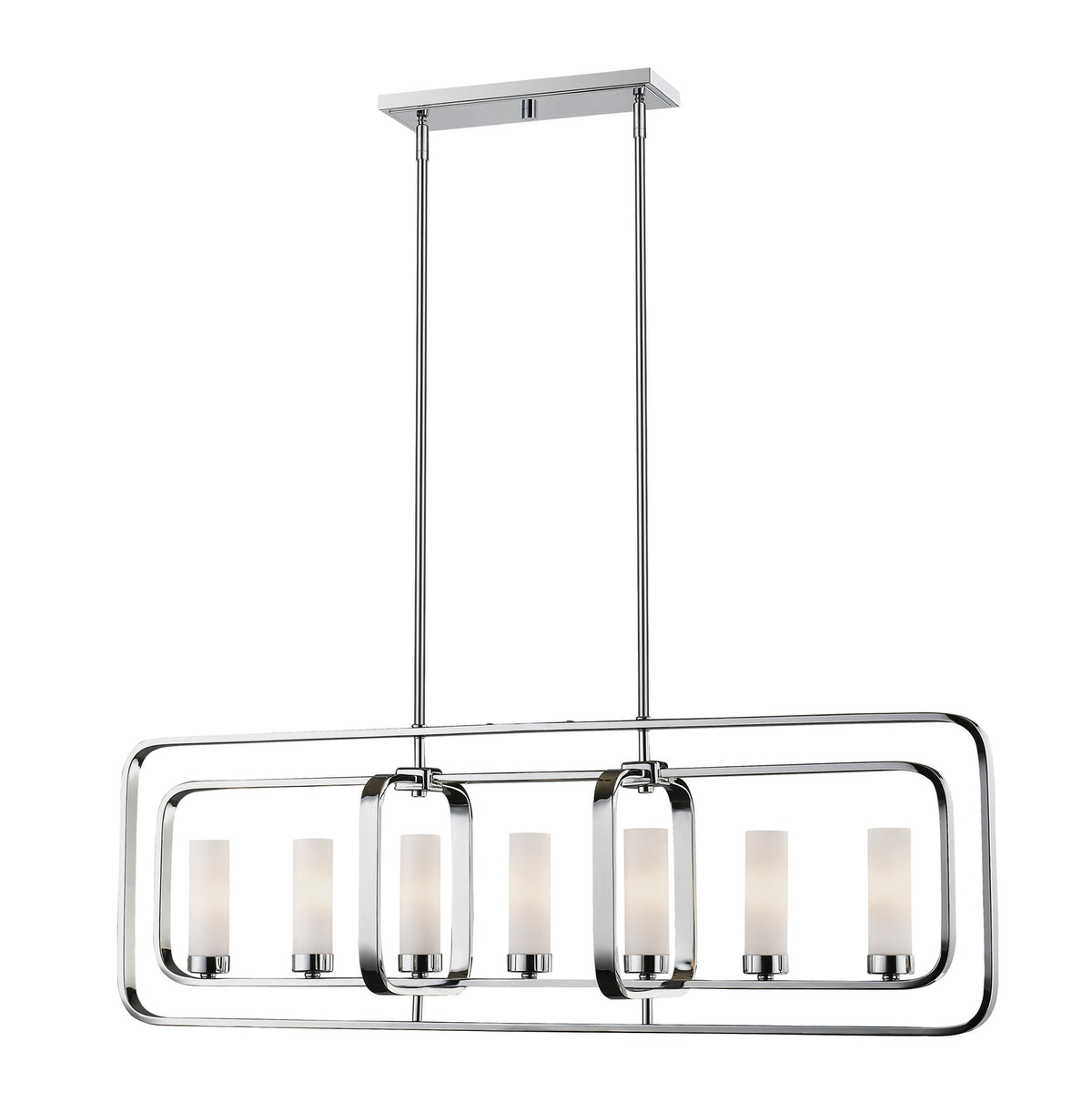 Suspension linéaire Aideen Chrome, nombre ampoules 7 – Z-Lite