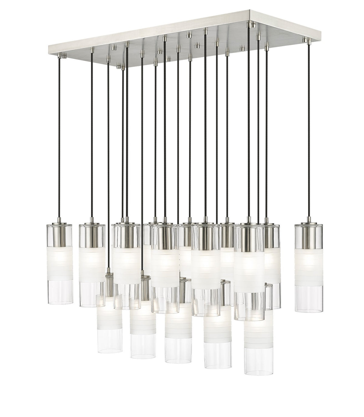 Suspension linéaire multiple Alton Nickel brossé, nombre ampoules 17 – Z-Lite