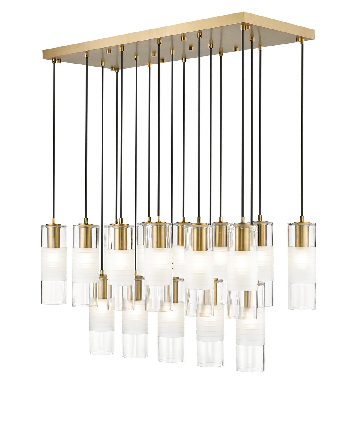Suspension linéaire multiple Alton Or moderne, nombre ampoules 17 – Z-Lite