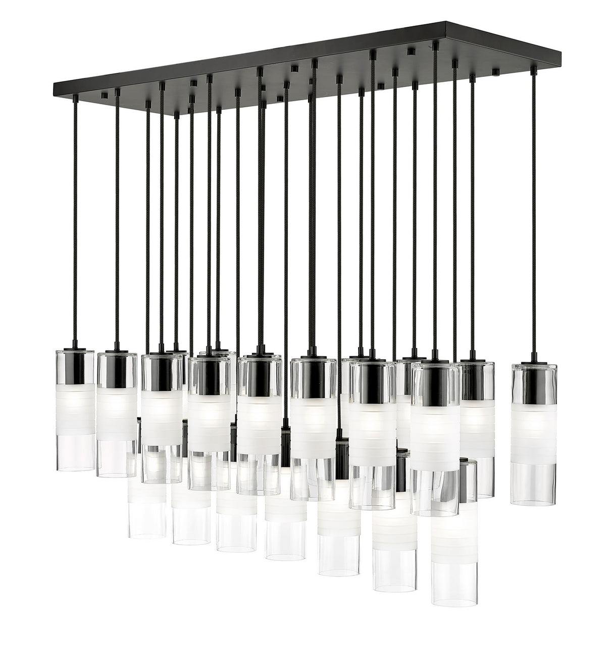 Suspension linéaire multiple Alton Noir mat, nombre ampoules 23 – Z-Lite