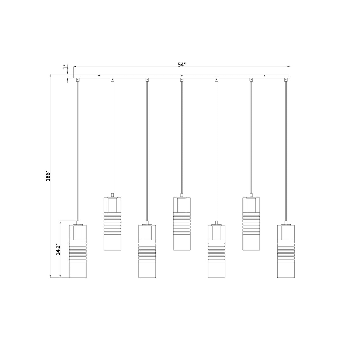 Chandelier linéaire Alton