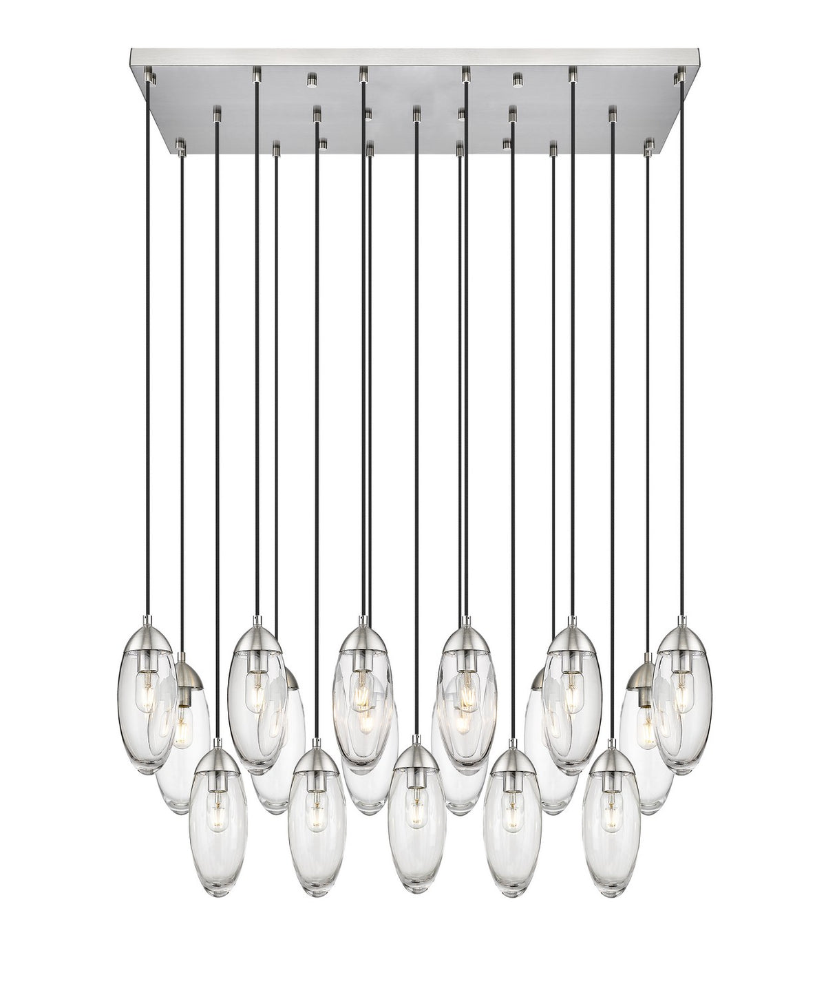 Suspension linéaire multiple Arden Nickel brossé, nombre ampoules 17 – Z-Lite