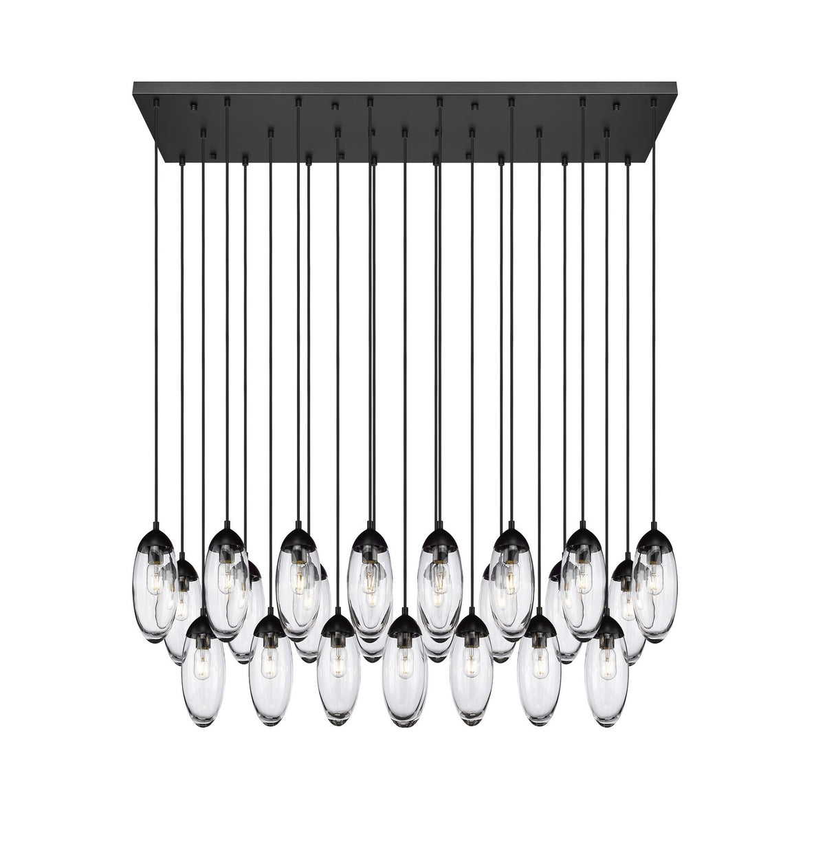 Suspension linéaire multiple Arden Noir mat, nombre ampoules 23 – Z-Lite