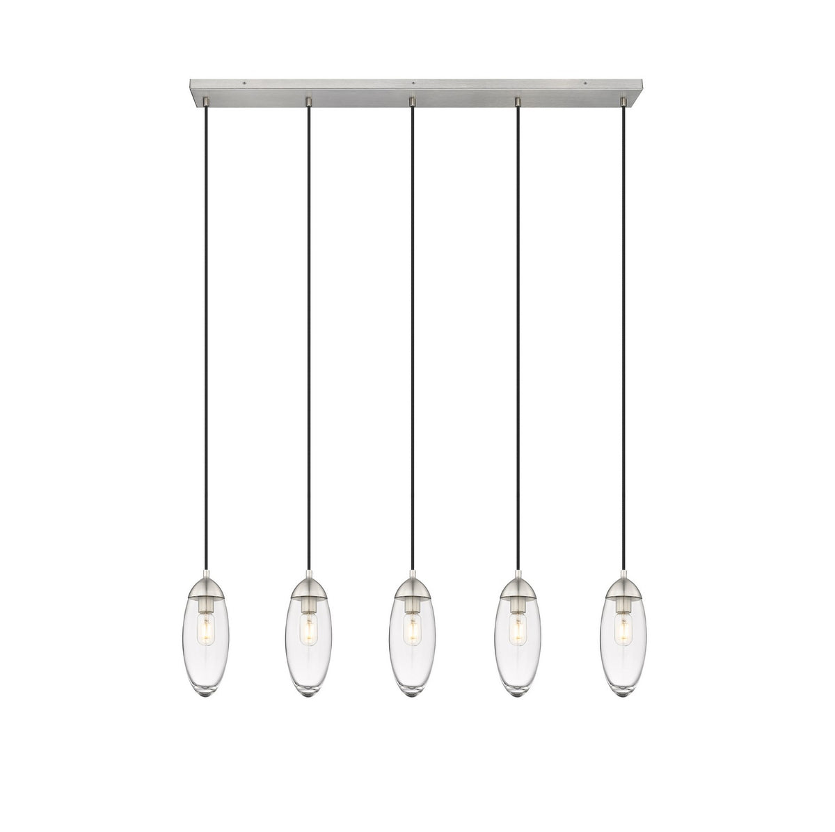 Suspension linéaire multiple Arden Nickel brossé, nombre ampoules 5 – Z-Lite