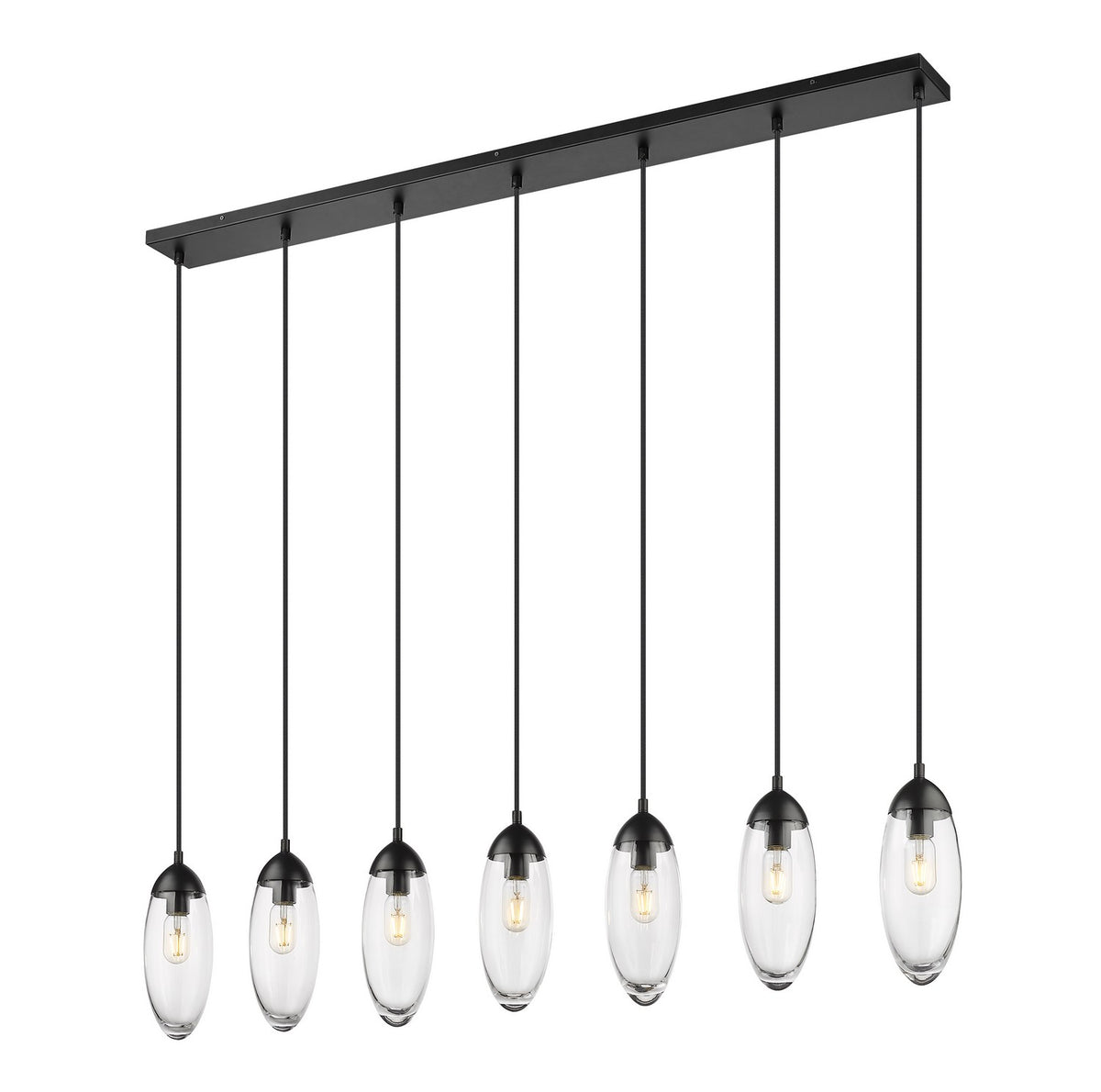 Suspension linéaire multiple Arden Noir mat, nombre ampoules 7 – Z-Lite