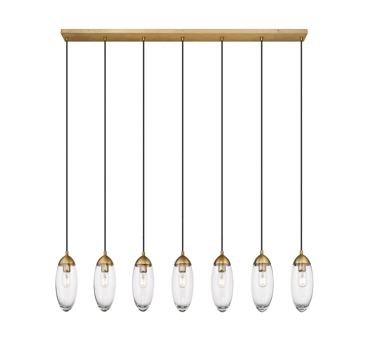 Suspension linéaire multiple Arden Laiton frotté, nombre ampoules 7 – Z-Lite