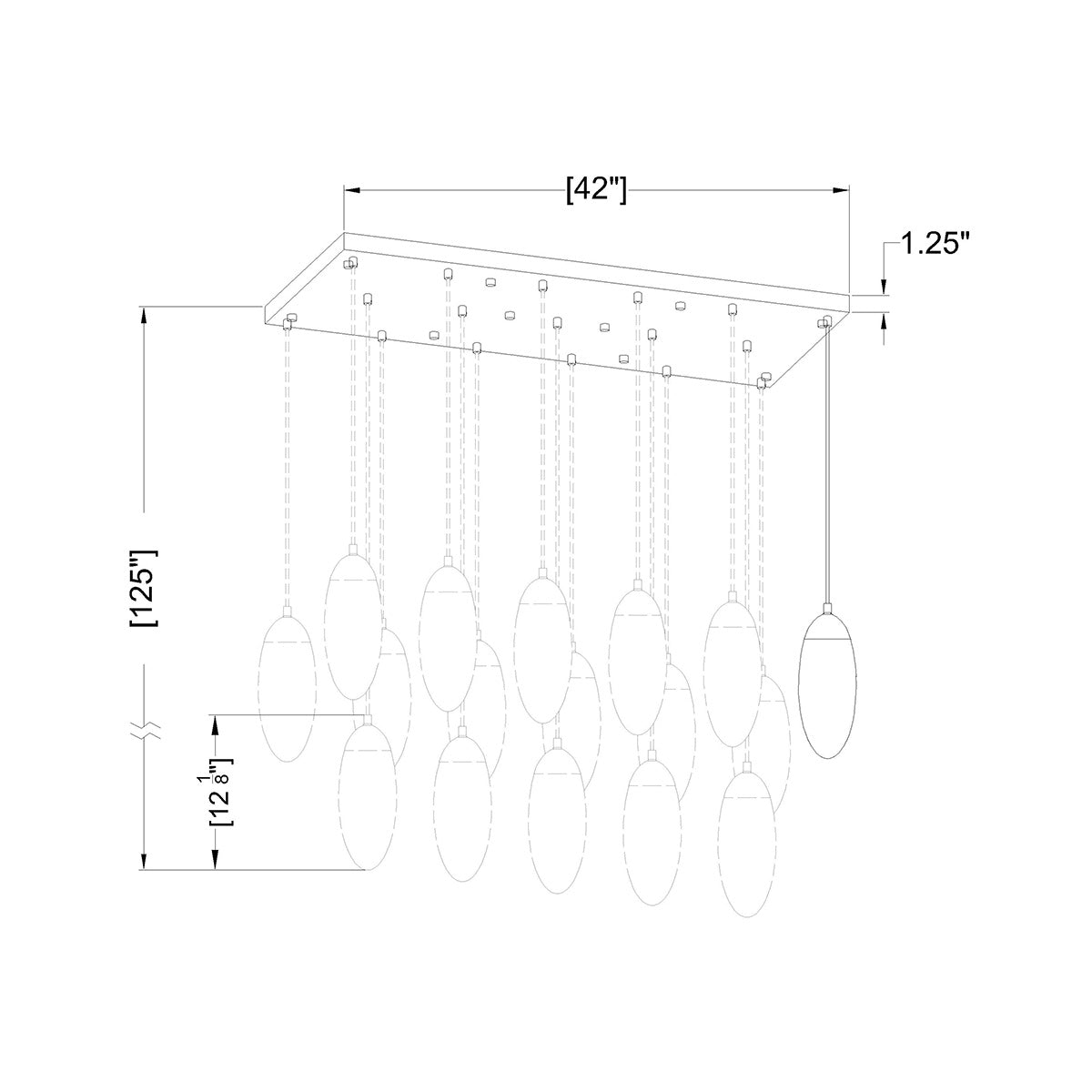 Chandelier linéaire Arden