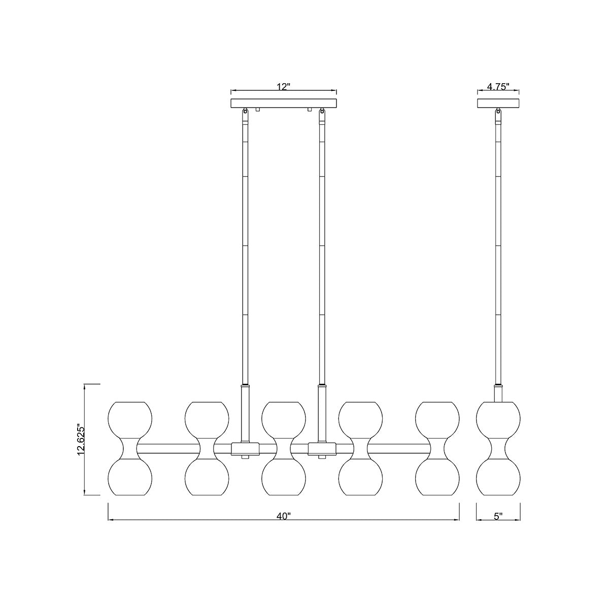 Chandelier linéaire Artemis