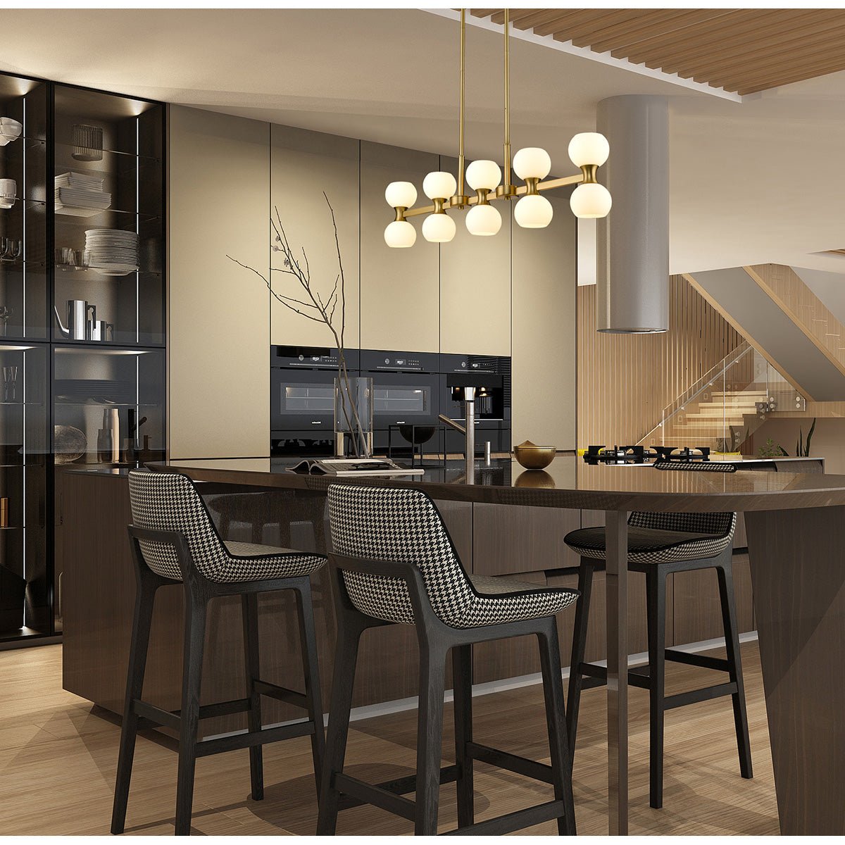 Chandelier linéaire Artemis - Or moderne 40" by Z - Lite | Luminaires & cie