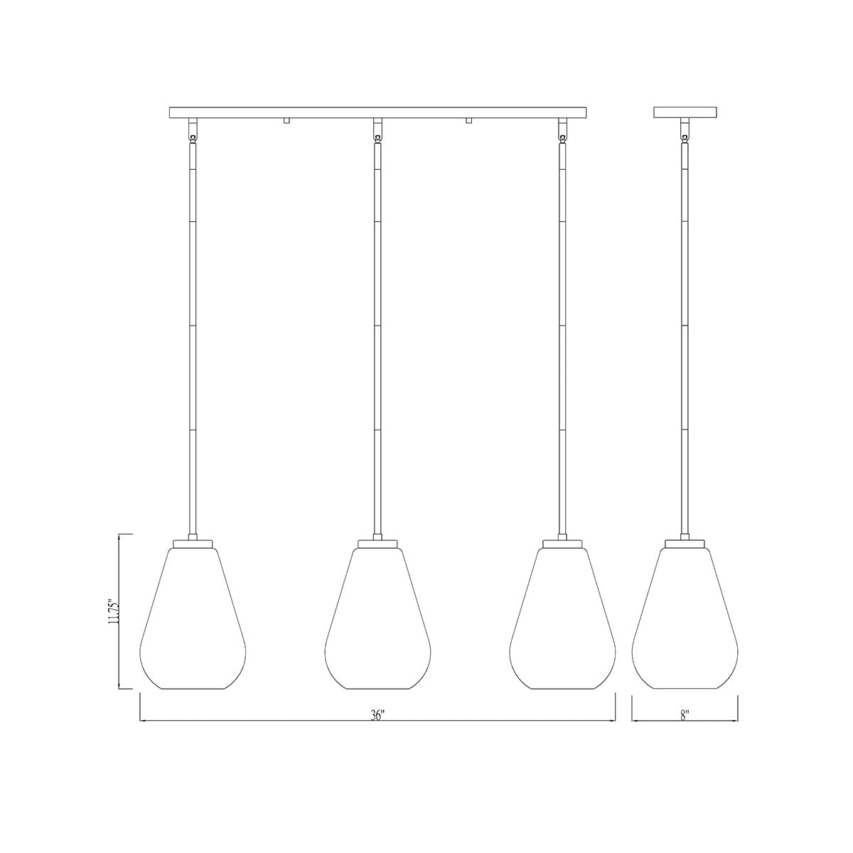Chandelier linéaire Ayra