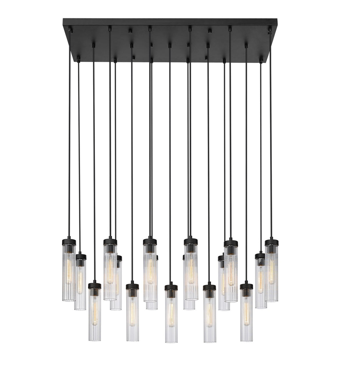 Suspension linéaire multiple Beau Noir mat, nombre ampoules 17 – Z-Lite