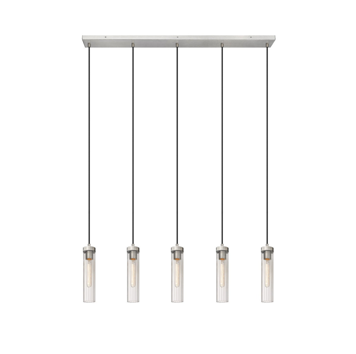 Suspension linéaire multiple Beau Nickel brossé, nombre ampoules 5 – Z-Lite