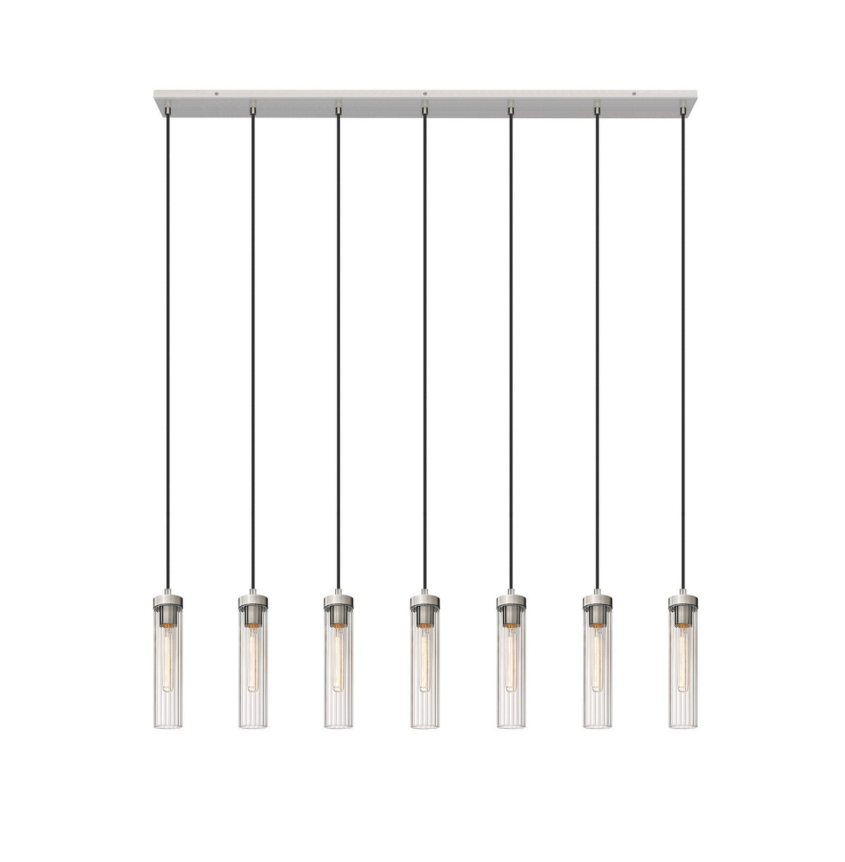 Suspension linéaire multiple Beau Nickel brossé, nombre ampoules 7 – Z-Lite