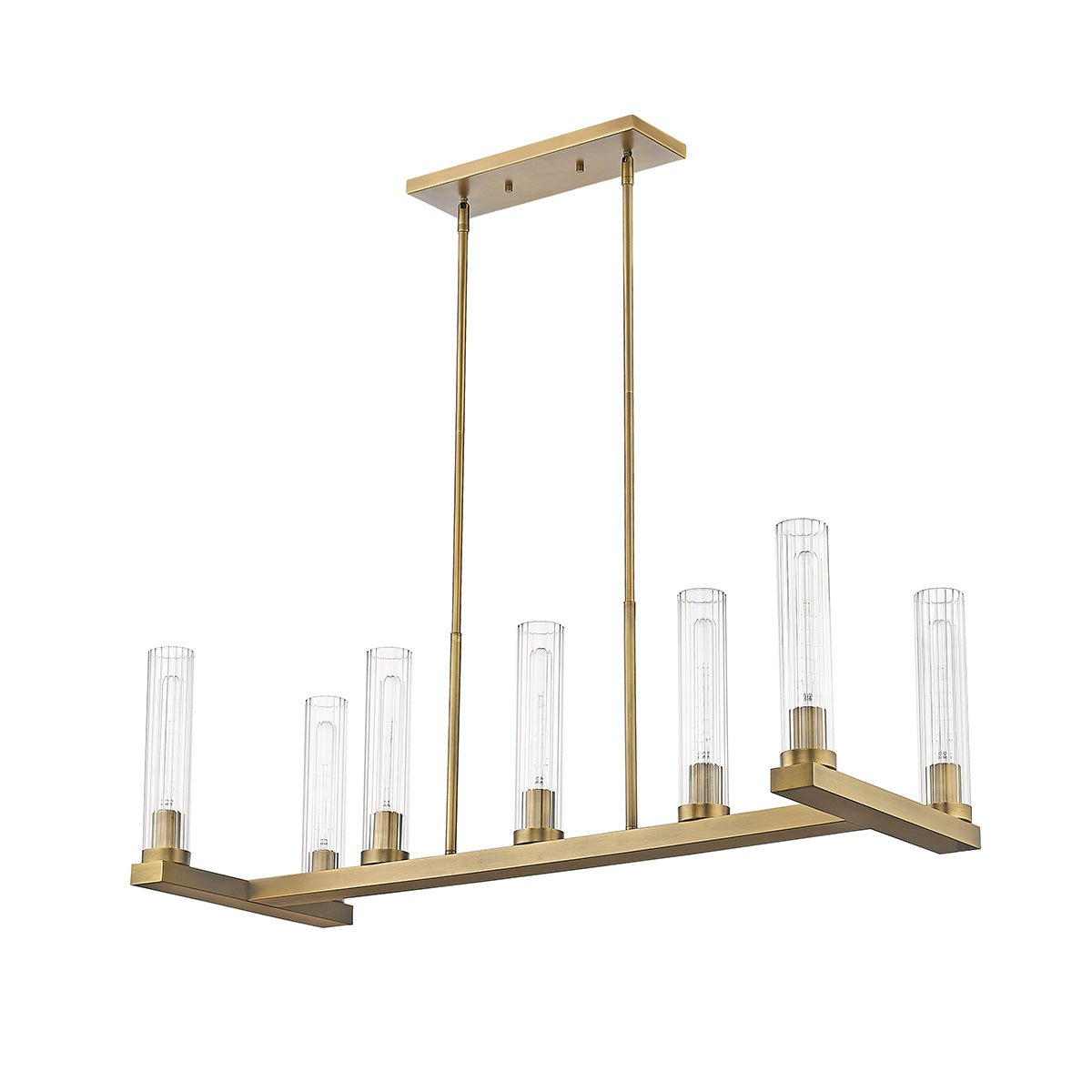 Chandelier linéaire Beau - Laiton frotté 44" 13 1/4" by Z - Lite | Luminaires & cie