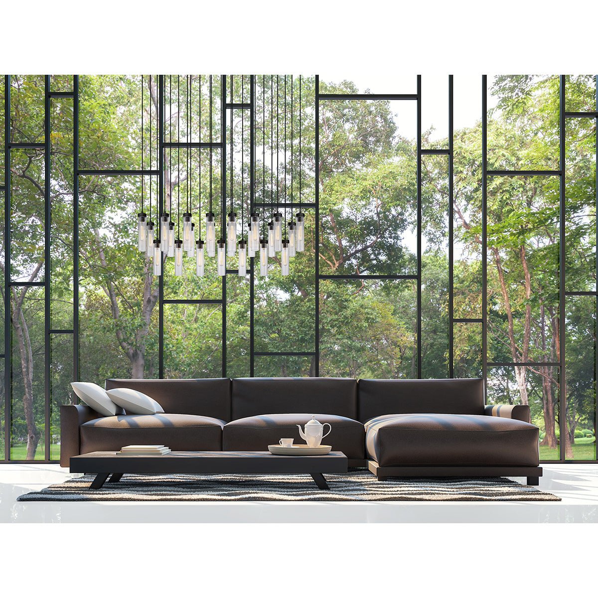 Chandelier linéaire Beau - Noir mat 54" 18" by Z - Lite | Luminaires & cie