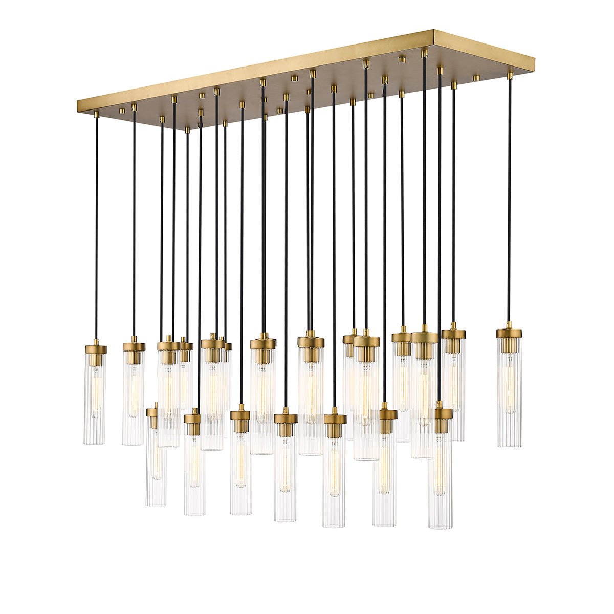 Chandelier linéaire Beau - Laiton frotté 54" 18" by Z - Lite | Luminaires & cie