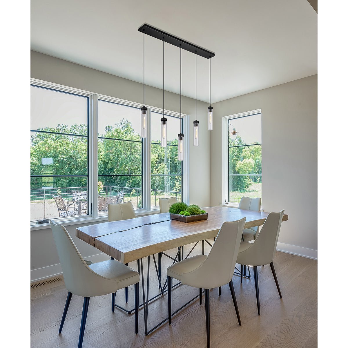 Chandelier linéaire Beau - Noir mat 42" 4 3/4" by Z - Lite | Luminaires & cie