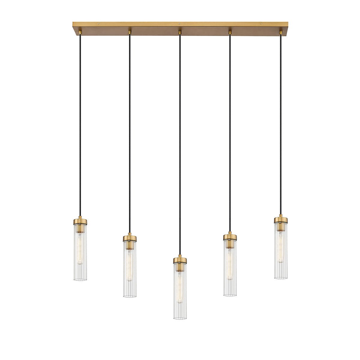 Chandelier linéaire Beau - Laiton frotté 42" 4 3/4" by Z - Lite | Luminaires & cie