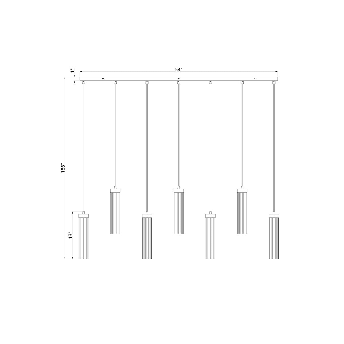 Chandelier linéaire Beau - Nickel brossé 54" 4 3/4" by Z - Lite | Luminaires & cie