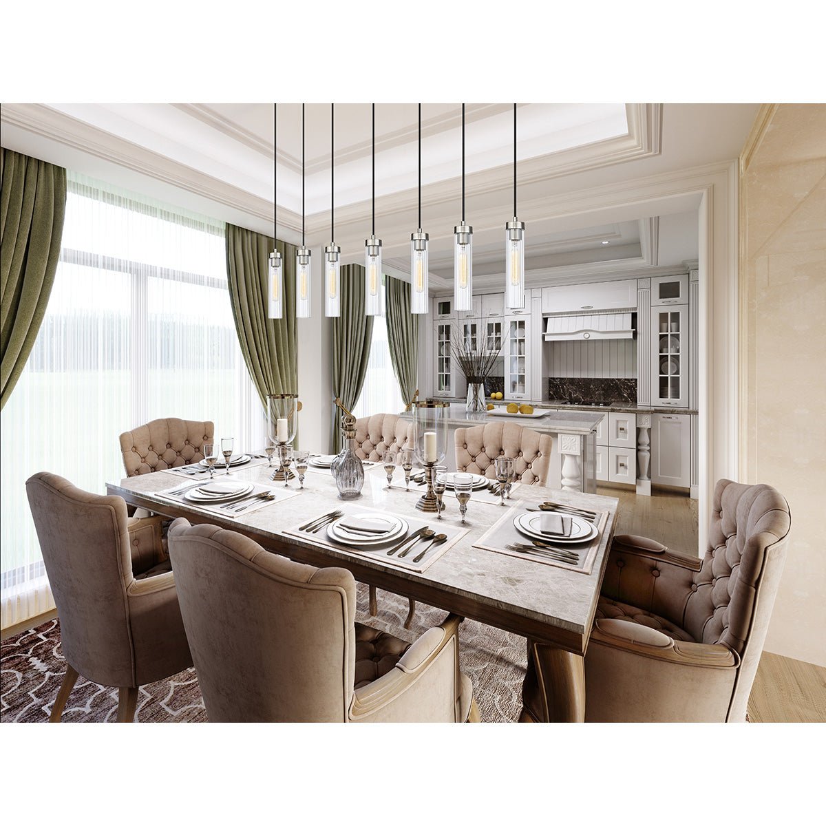 Chandelier linéaire Beau - Nickel brossé 54" 4 3/4" by Z - Lite | Luminaires & cie