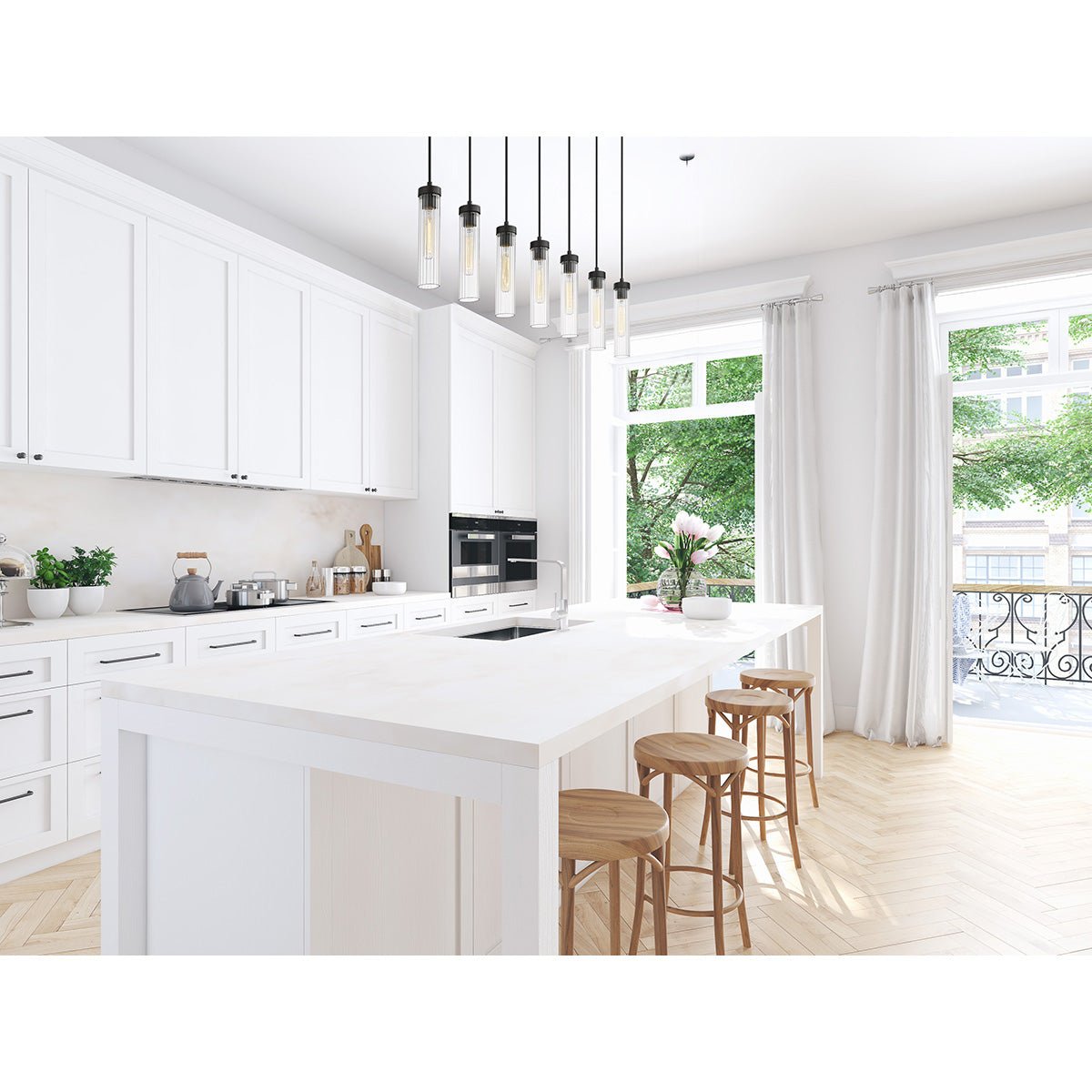 Chandelier linéaire Beau - Noir mat 54" 4 3/4" by Z - Lite | Luminaires & cie