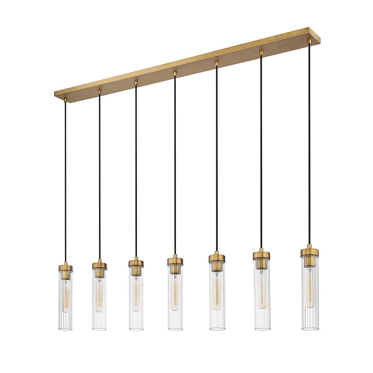Chandelier linéaire Beau - Laiton frotté 54" 4 3/4" by Z - Lite | Luminaires & cie