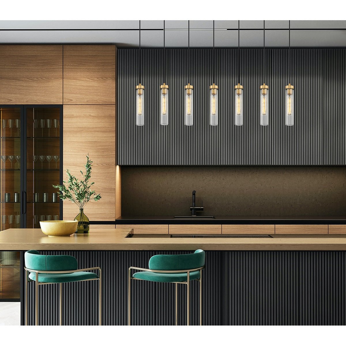 Chandelier linéaire Beau - Laiton frotté 54" 4 3/4" by Z - Lite | Luminaires & cie