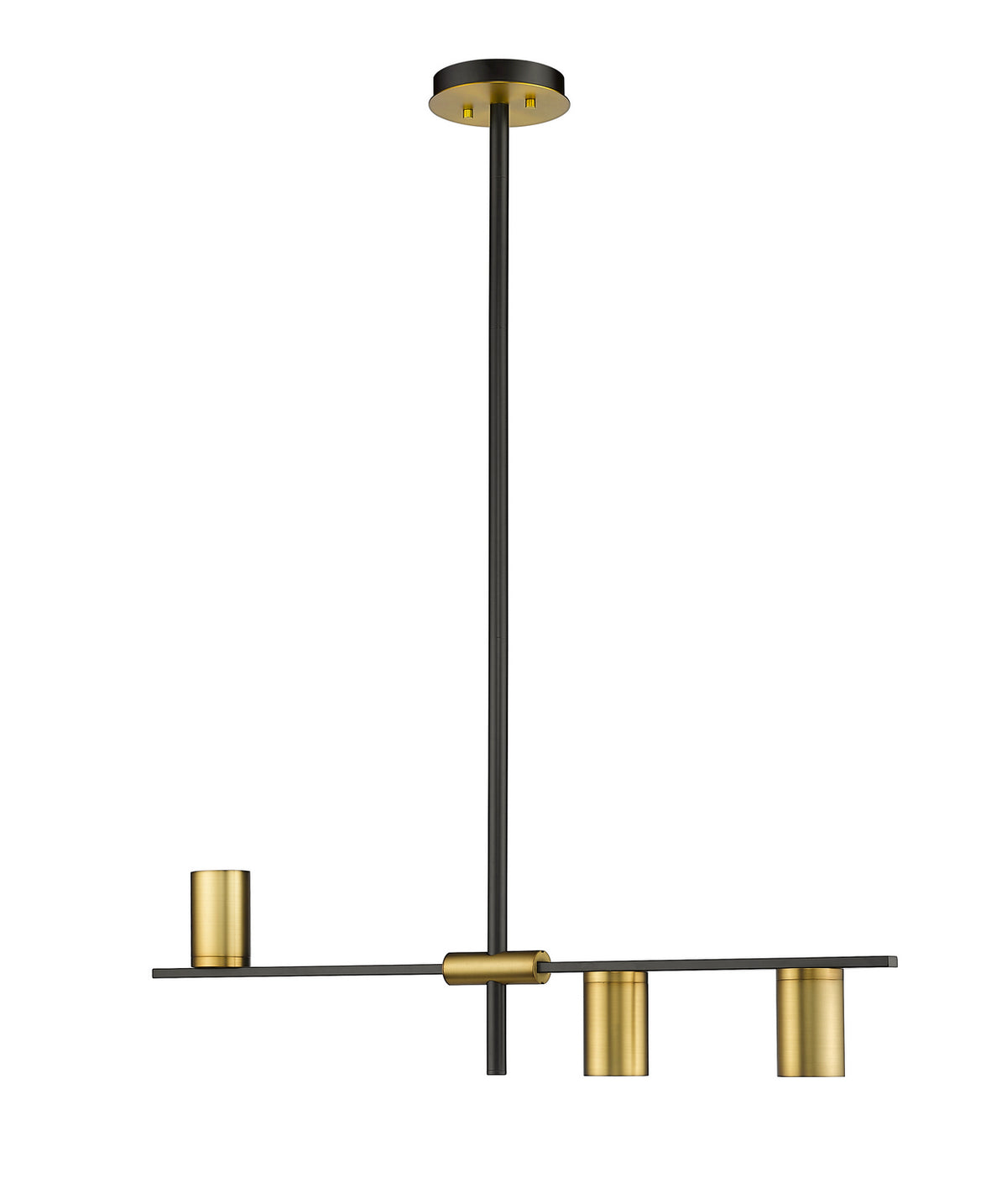 Suspension linéaire Calumet Noir mat + Laiton vieilli, nombre ampoules 3 – Z-Lite