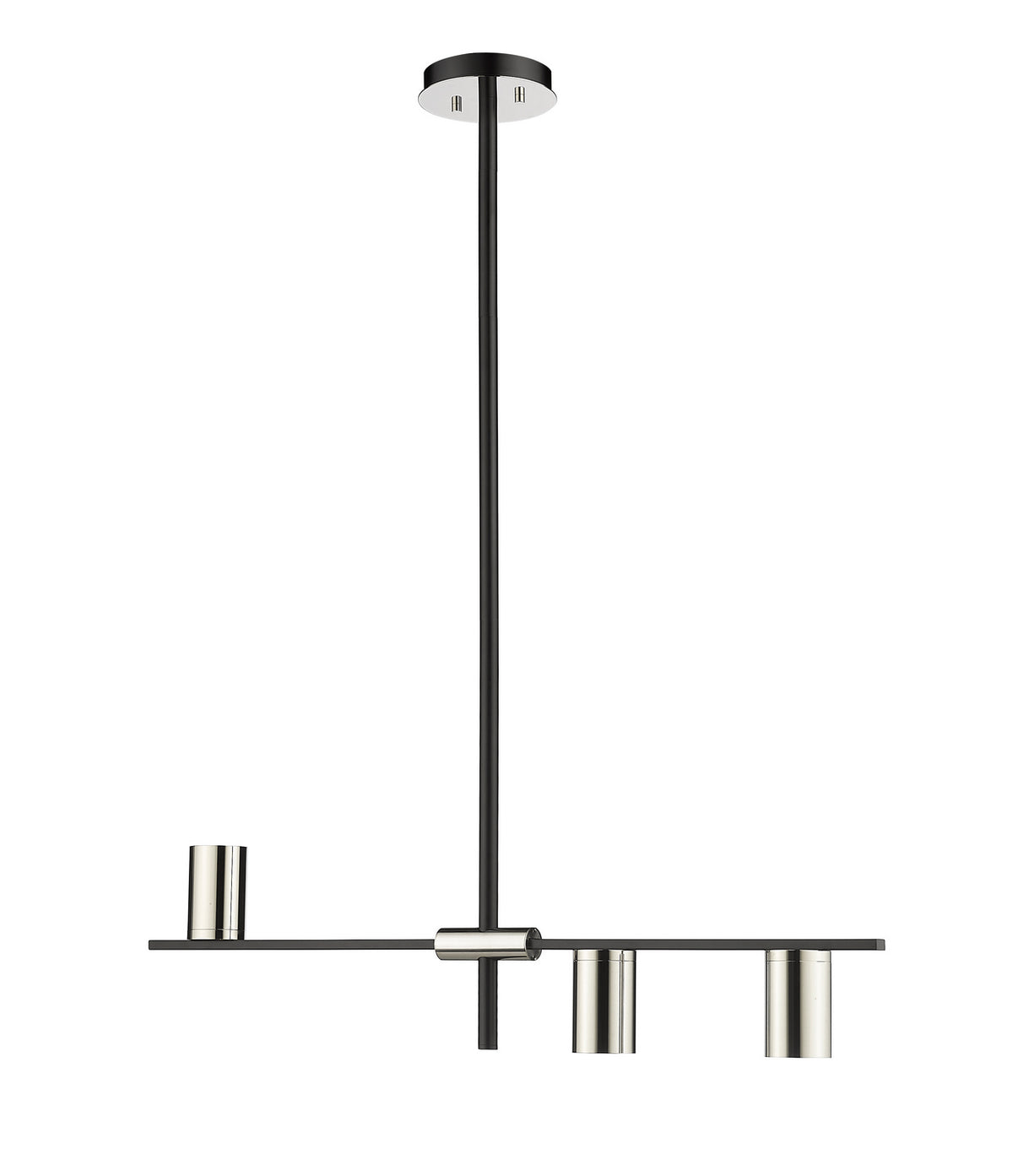 Suspension linéaire Calumet Noir mat + Nickel poli, nombre ampoules 3 – Z-Lite